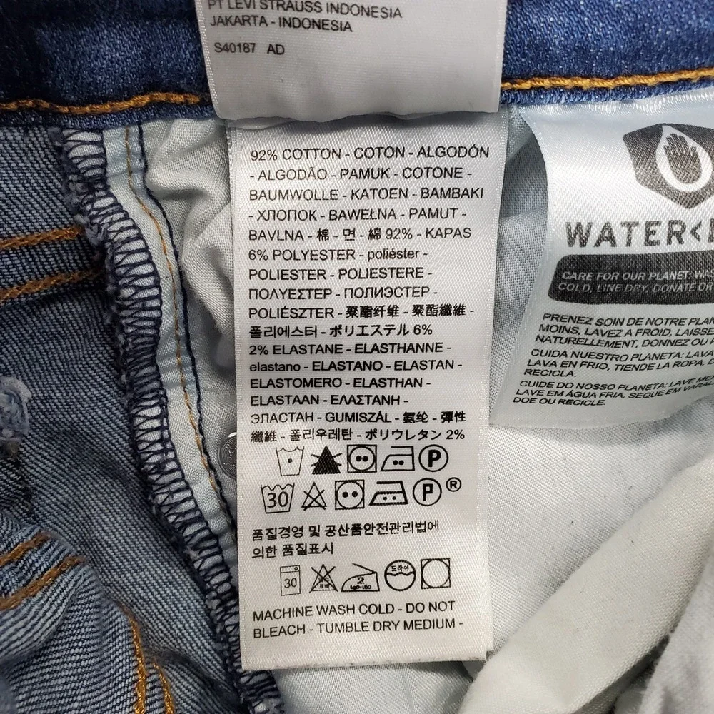 Levi's Wedgie Straight Jeans Mens 28x26 Blue Denim‎ Red Tab Button Fly 5-Pocket